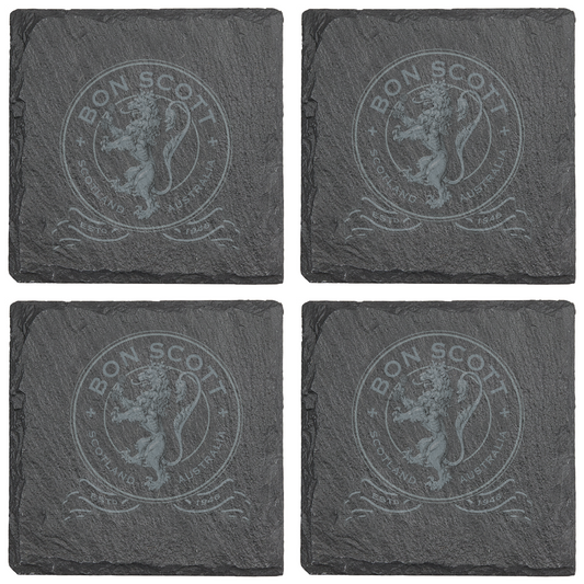 Crest Laster Engraved Slate Coaster Set