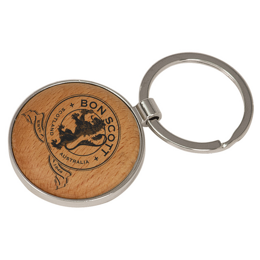 Crest Laser Engraved Maple Keychain