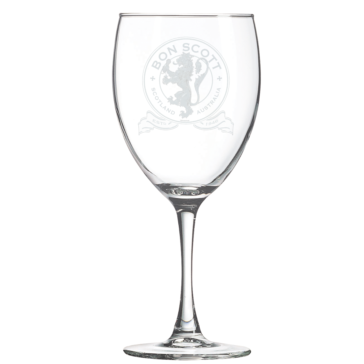 Crest Laser Engraved Wine Glass