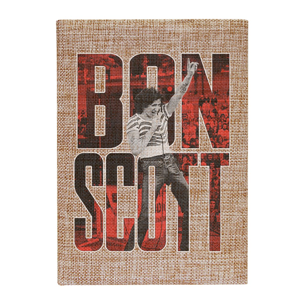 Block Letters Burlap Journal