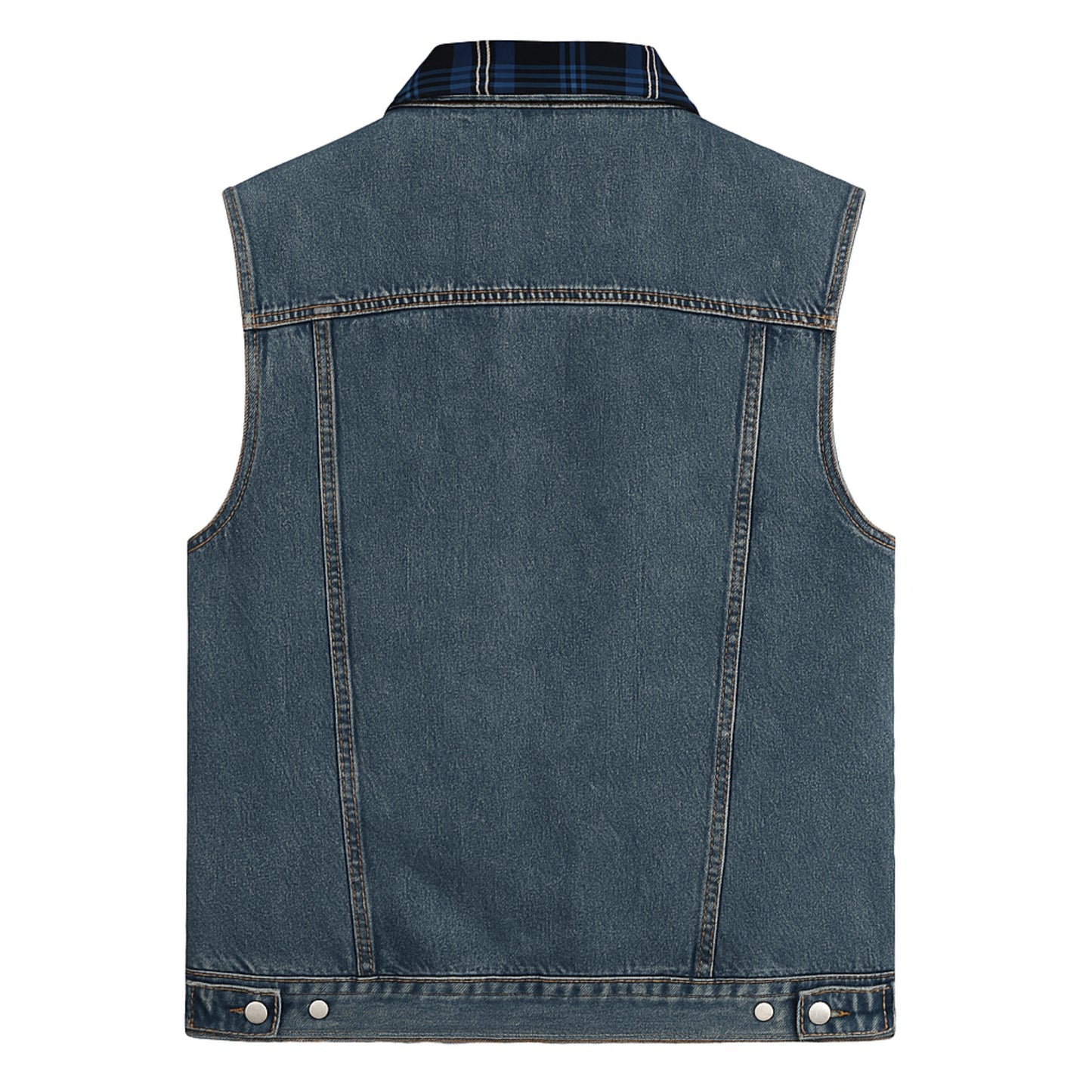 Bon Scott Heritage Tartan Denim Vest