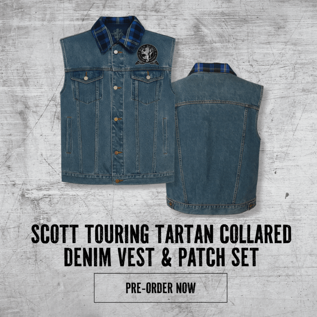 New Arrival, Scott Touring Tartan Collared Denim Vest & Patch Set | Preorder Now!