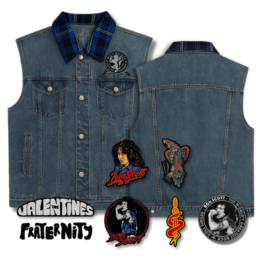 Bon Scott Heritage Tartan Denim Vest