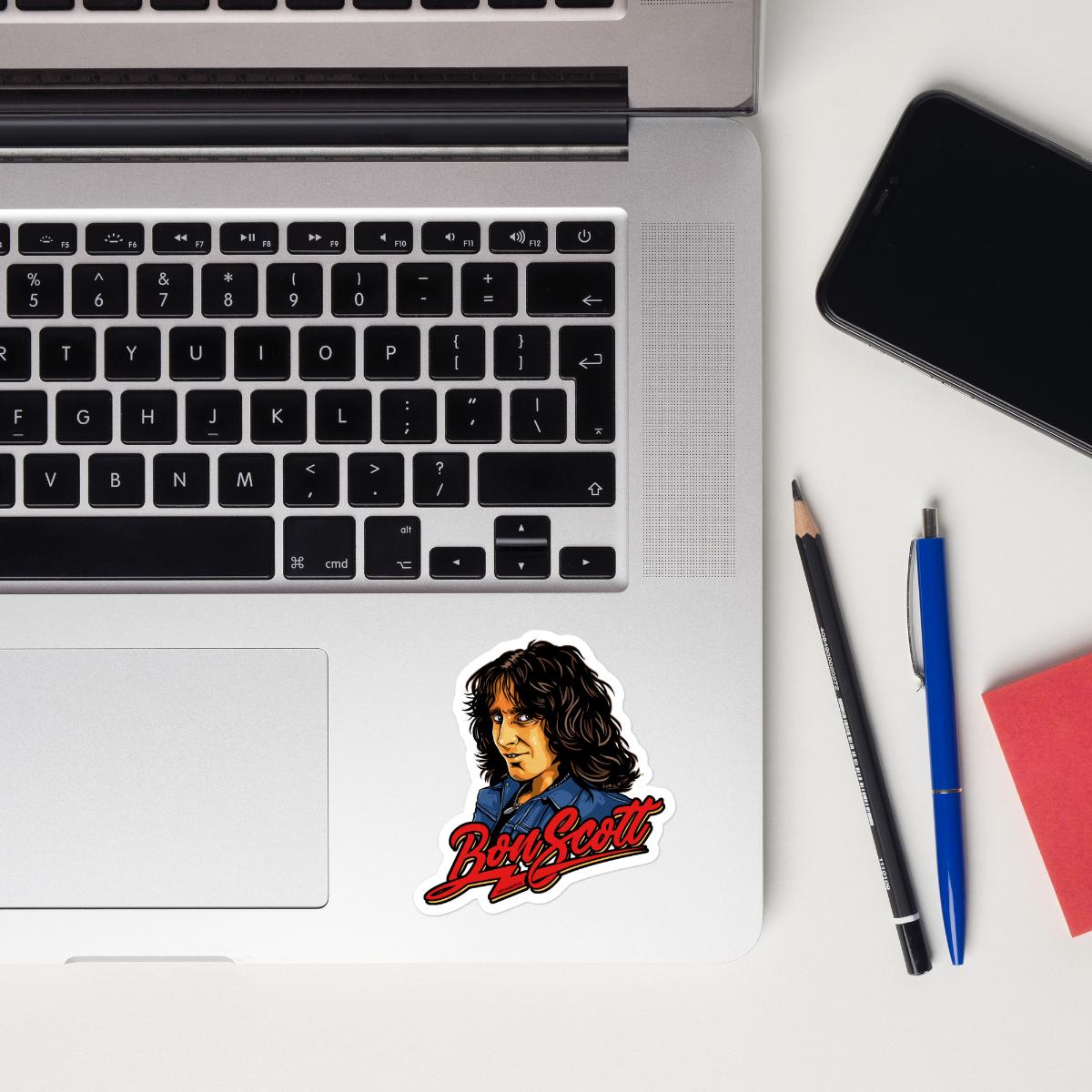 Bon Scott Homer Portrait Sticker