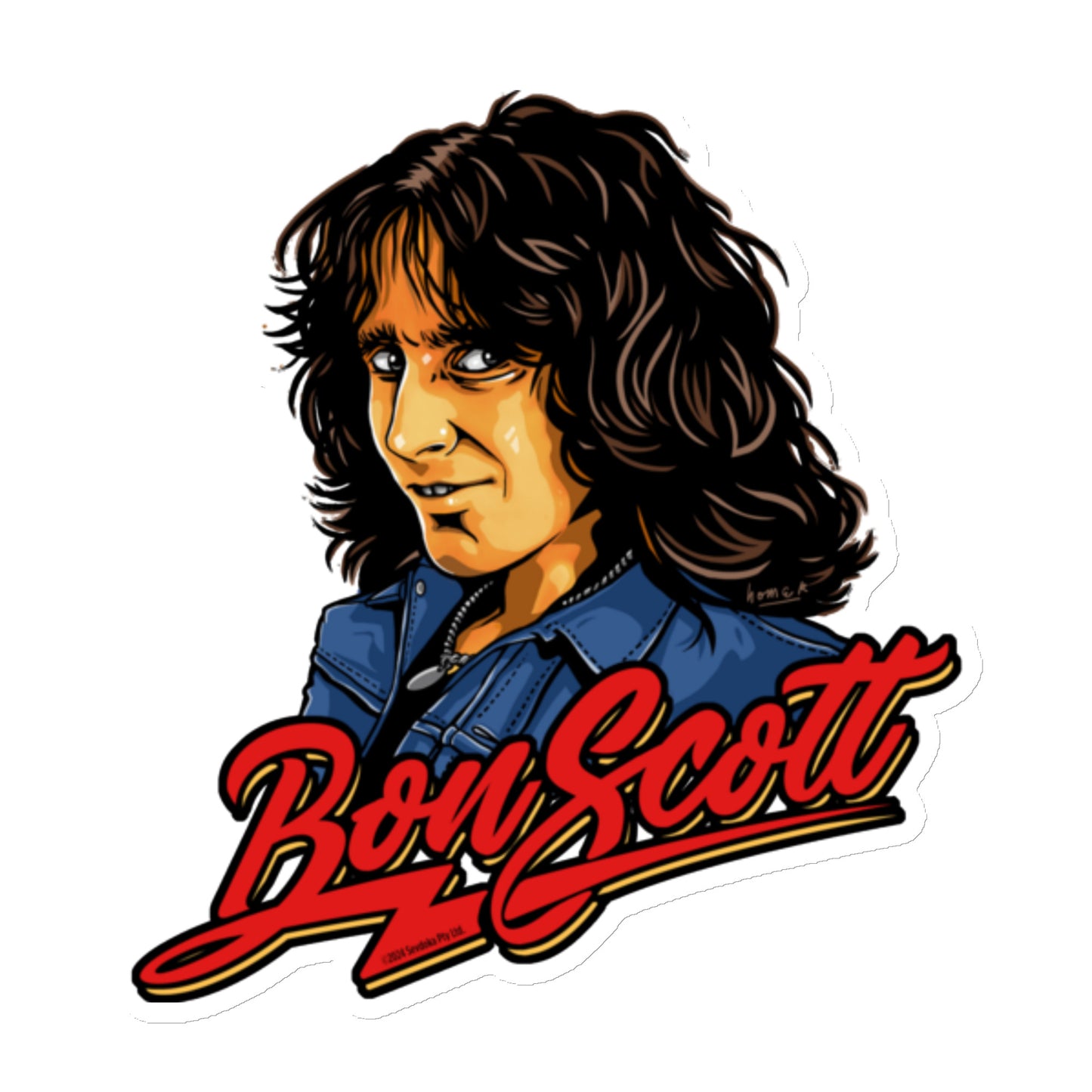 Bon Scott Homer Portrait Magnet