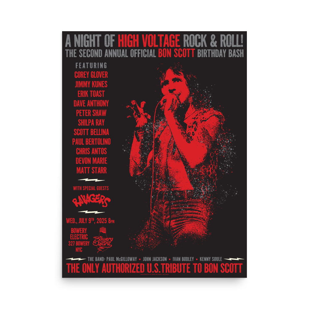 Bon Scott 79 Birthday Bash Poster